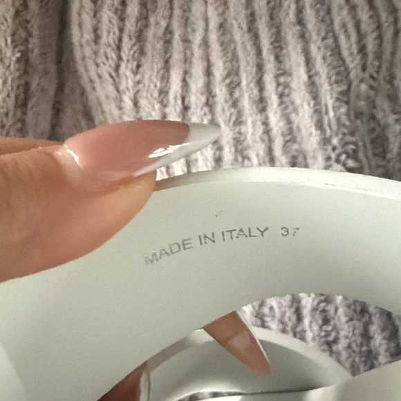 Prada White Slides with Silver Buckle - Picture 2 of 4